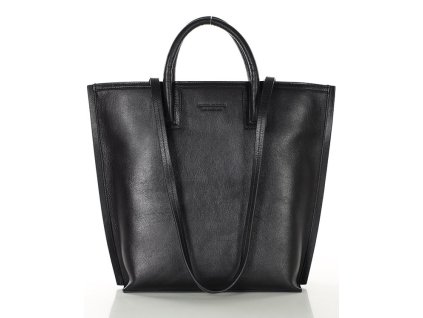 Ekskluzywna torba shopper do pracy skórzana premium MARCO MAZZINI czarna