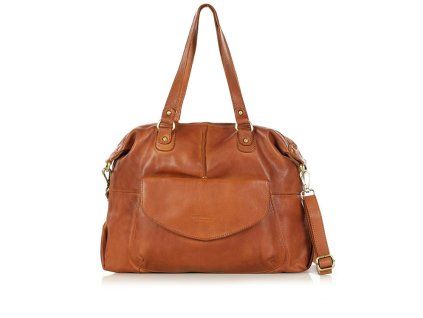MARCO MAZZINI Camel kožená shopper kabelka A4