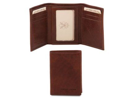 Exclusive 3 fold leather wallet (Farba Hnedá)