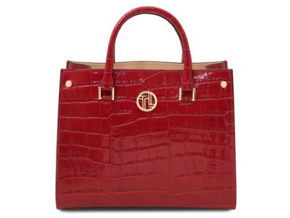 Kožená kabelka s potlačou krokodíla Croque Tuscany Leather