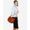 Duża włoska torebka listonoszka typu saddle bag MARCO MAZZINI - Toscania Classico camel