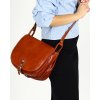 Duża włoska torebka listonoszka typu saddle bag MARCO MAZZINI - Toscania Classico camel