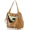 Modna torebka damska skórzany shopper bag - MARCO MAZZINI Portofino Max camel