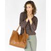 MARCO MAZZINI Camel kožená shopper kabelka Portofino Max
