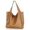 MARCO MAZZINI Camel kožená shopper kabelka Portofino Max