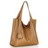 MARCO MAZZINI Camel kožená shopper kabelka Portofino Max