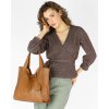 Modna torebka damska skórzany shopper bag - MARCO MAZZINI Portofino Max camel