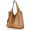 Modna torebka damska skórzany shopper bag - MARCO MAZZINI Portofino Max camel