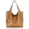 MARCO MAZZINI Camel kožená shopper kabelka Portofino Max