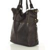 MARCO MAZZINI Tmavohnedá kožená shopper kabelka Vera pelle
