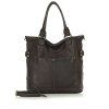 MARCO MAZZINI Tmavohnedá kožená shopper kabelka Vera pelle