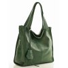 Modna torebka damska skórzany shopper bag - MARCO MAZZINI Portofino Max ciemny zielony