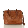 MARCO MAZZINI Torebka skórzana shopper bag ispirato dalla natura brąz camel