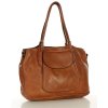 MARCO MAZZINI Torebka skórzana shopper bag ispirato dalla natura brąz camel