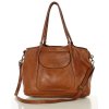 MARCO MAZZINI Torebka skórzana shopper bag ispirato dalla natura brąz camel