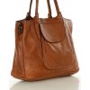 MARCO MAZZINI Torebka skórzana shopper bag ispirato dalla natura brąz camel