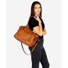 MARCO MAZZINI Torebka skórzana shopper bag ispirato dalla natura brąz camel