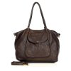 MARCO MAZZINI Torebka skórzana shopper bag ispirato dalla natura brąz caffe