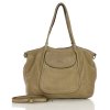 MARCO MAZZINI Torebka skórzana shopper bag ispirato dalla natura beżowy taupe