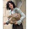 MARCO MAZZINI Béžová kožená shopper kabelka dalla natura