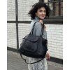 MARCO MAZZINI Čierna kožená shopper kabelka dalla natura