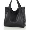 MARCO MAZZINI Torebka miejski shopper bag skóra naturalna handmade czarny