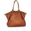 MARCO MAZZINI Camel Veľká kožená shopper taška