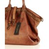Duża torebka skórzana oversize style shopper bag - MARCO MAZZINI brąz camel