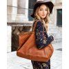Veľká koňaková kožená shopper kabelka oversize – MARCO MAZZINI