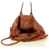 Duża torebka skórzana oversize style shopper bag - MARCO MAZZINI brąz camel