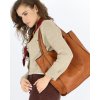 Duża skórzana torebka shopper na ramię – MARCO MAZZINI brązowa camel, idealna na miasto