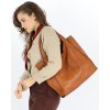 Duża skórzana torebka shopper na ramię – MARCO MAZZINI brązowa camel, idealna na miasto