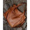 MARCO MAZZINI Camel kožená shopper kabelka handmade