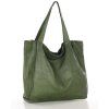 MARCO MAZZINI Zelená kožená shopper kabelka handmade