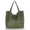 MARCO MAZZINI Torebka miejski shopper bag skóra naturalna handmade zielony
