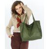 MARCO MAZZINI Zelená kožená shopper kabelka handmade