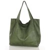 MARCO MAZZINI Torebka miejski shopper bag skóra naturalna handmade zielony