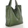 MARCO MAZZINI Torebka miejski shopper bag skóra naturalna handmade zielony