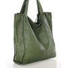 MARCO MAZZINI Zelená kožená shopper kabelka handmade