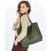 MARCO MAZZINI Zelená kožená shopper kabelka handmade