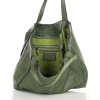 MARCO MAZZINI Torebka miejski shopper bag skóra naturalna handmade zielony
