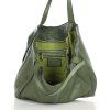 MARCO MAZZINI Zelená kožená shopper kabelka handmade