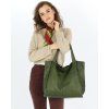 MARCO MAZZINI Zelená kožená shopper kabelka handmade