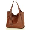 Modna torebka damska skórzany shopper bag - MARCO MAZZINI Portofino Max brąz