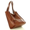 Modna torebka damska skórzany shopper bag - MARCO MAZZINI Portofino Max brąz