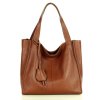 Modna torebka damska skórzany shopper bag - MARCO MAZZINI Portofino Max brąz