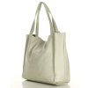Modna torebka damska skórzany shopper bag - MARCO MAZZINI Portofino Max ivory beżowa