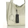 Modna torebka damska skórzany shopper bag - MARCO MAZZINI Portofino Max ivory beżowa