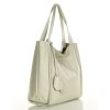 Modna torebka damska skórzany shopper bag - MARCO MAZZINI Portofino Max ivory beżowa