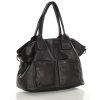 Torebka skórzana shopper bag - MARCO MAZZINI czarny